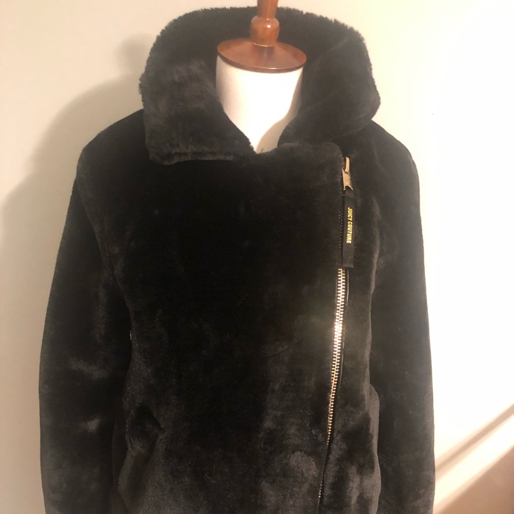 Juicy Couture Black Label faux fur jacket Size S